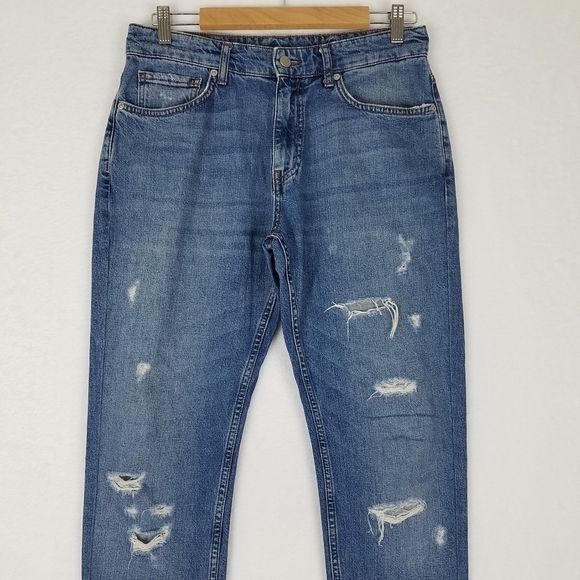Beymen Club Blue Distressed Tapered Leg Jeans Size 32 - Picture 3 of 12